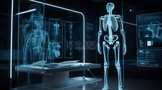 检查身体背景图片_科技医疗X光检查
