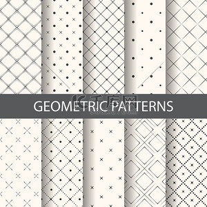 set背景图片_vector geometric pattern set, background and endless texture