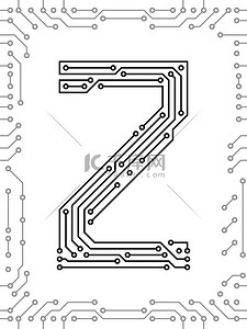 字体连接背景图片_印刷电路板的字母表