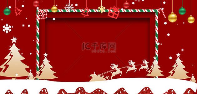 圣诞背景图片_圣诞节圣诞边框卡通海报背景