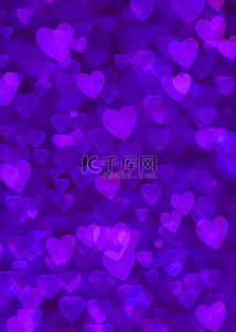 红色爱心简单爱心背景图片_光效爱心紫色情人节背景