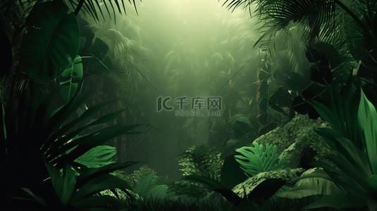热带植物背景背景图片_绿色热带雨林自然背景