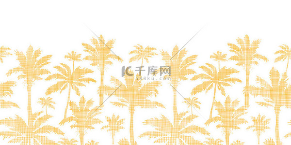 纹理无缝隙背景图片_矢量棕榈树金纺织水平无缝图案背景