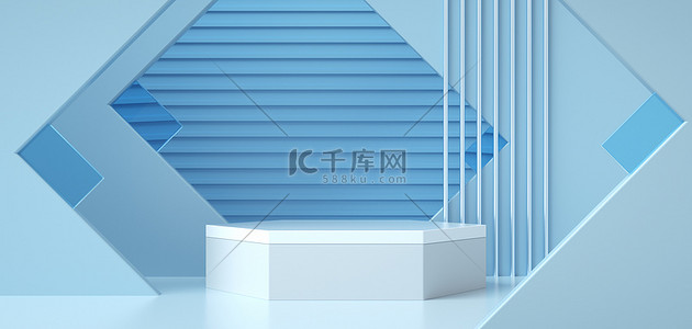 建模banner背景图片_极简科技风展台c4d