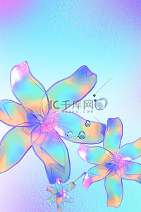 玻璃水珠背景图片_谷雨水珠蓝紫色简约渐变质感海报