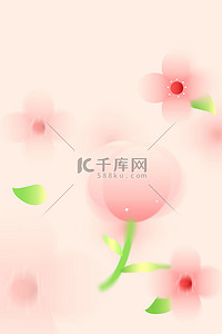 绿叶粉色花朵背景图片_春天花朵粉色