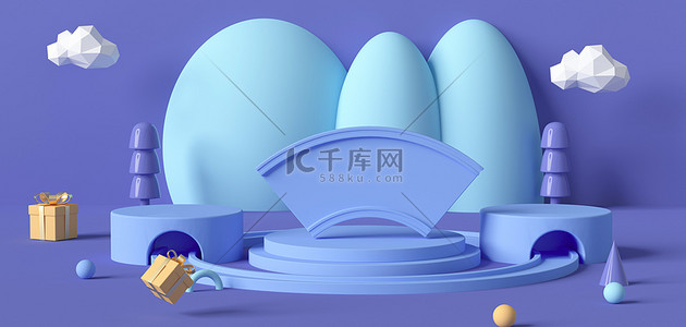 立体五一背景图片_五一C4D立体展台