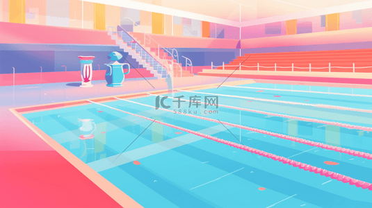 彩色夏季清凉泳池