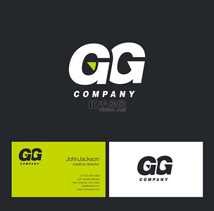 字体连接背景图片_G & G 字母徽标  