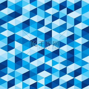 抽象的几何背景-无缝蓝色图案