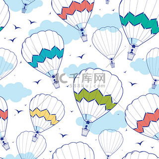 艺术节背景图片_多彩 ot 空气气球无缝图案背景