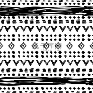 墨西哥条纹背景图片_手绘制的墨迹民族图案