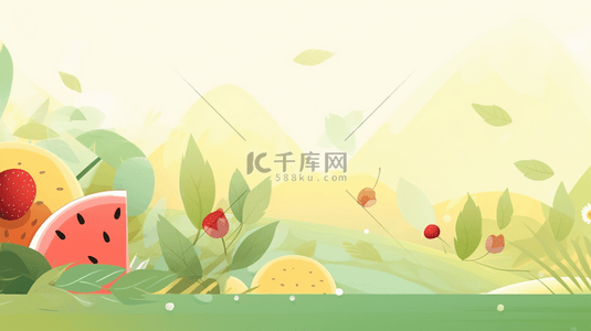 绿色创意简约夏季小清新背景