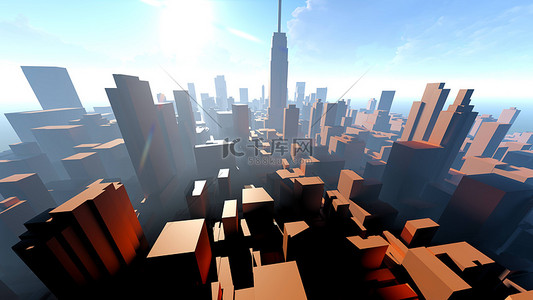 新增背景图片_一般城市景观建筑 3d 渲染