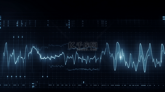 科技电波背景图片_蓝色科技心电图心脏检查