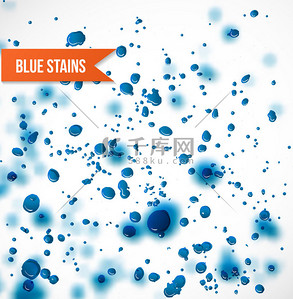 湿纸背景图片_blue stains and splatters background