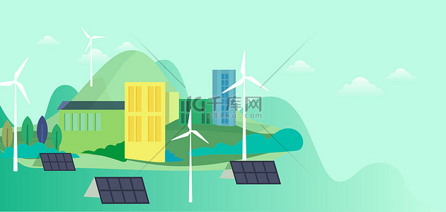绿色太阳能能源背景素材