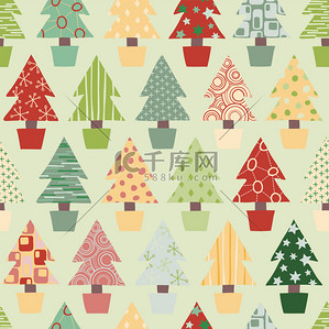 寒假学习计划表背景图片_无缝的圣诞树背景