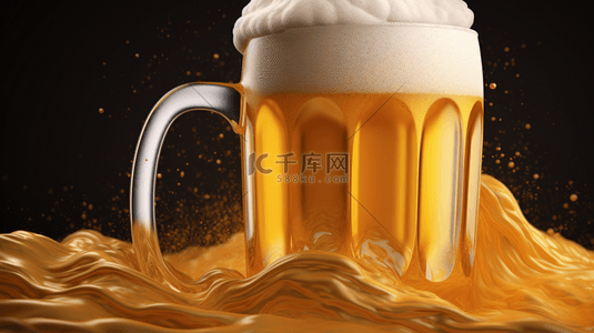 日本扎啤背景图片_夏季啤酒创意广告背景