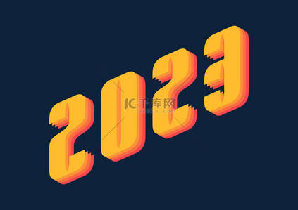 矢量2023背景图片_新年快乐,数字矢量代表创意风格.日历、贺卡或印刷品的设计。简约的设计潮流背景横幅，封面，卡片。矢量说明.