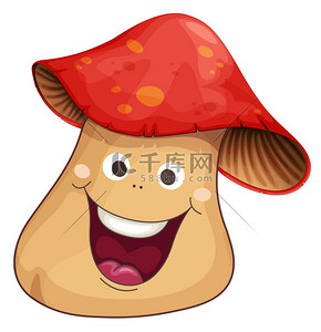 幸福的脸红色蘑菇