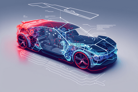 汽车内部构造图数字艺术