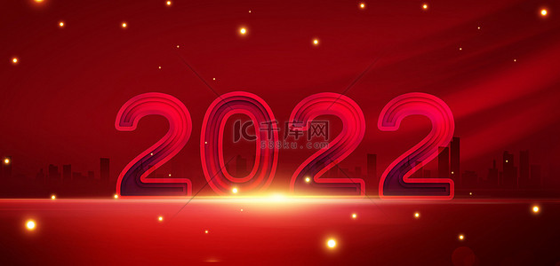 2022红色企业年会背景素材