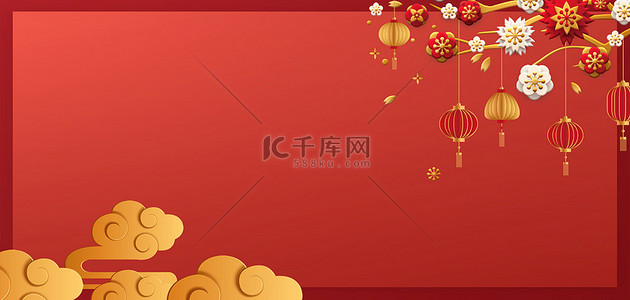 新年新中式背景图片_金色新中式春节高清背景
