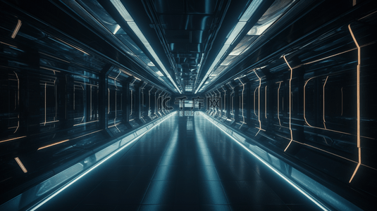 科技隧道背景图片_创意科技科幻隧道光效