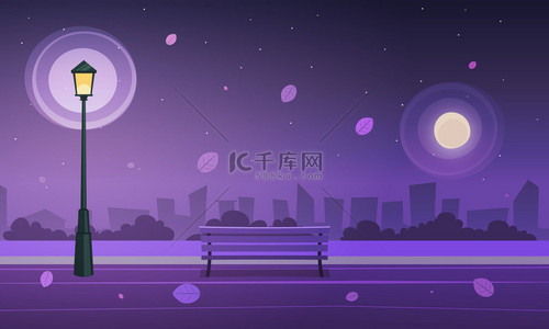 夜晚时间背景图片_在城市公园的夜晚