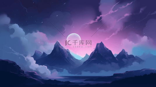 创意宇宙星空山河浪漫背景