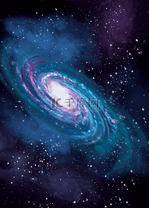 人脸识别旋转动画背景图片_光亮深邃宇宙抽象星空旋转星云背景