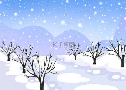 夜晚户外环境背景图片_雪景冬天下雪白色背景