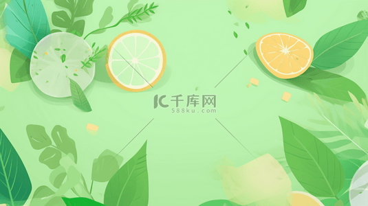 绿色创意简约夏季小清新背景