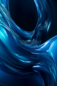 蓝色抽象艺术流体背景