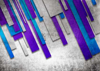几何线条素材背景图片_垃圾纹理蓝紫色条形线条几何抽象背景