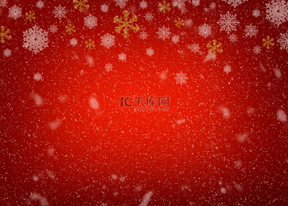 白鹤贴图背景图片_圣诞节雪花纷飞红色背景