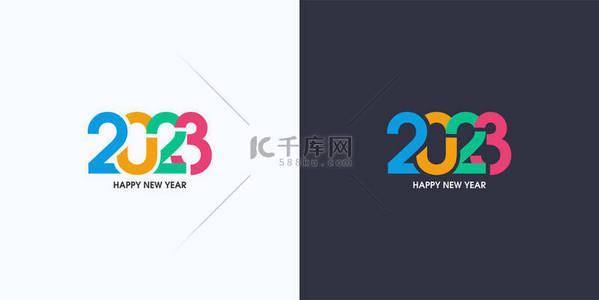 modern背景图片_Modern numbers 2023 with colorful bright colors