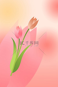 6月你好花卉粉色简约夏日海报