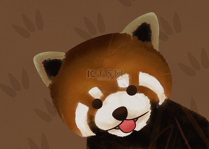 棕色小熊背景图片_动物水彩俏皮可爱棕黑色背景