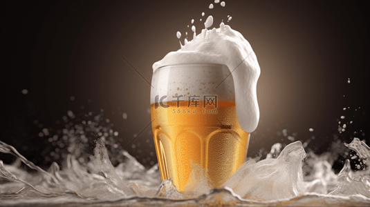 扎啤艺术字背景图片_夏季清凉啤酒创意