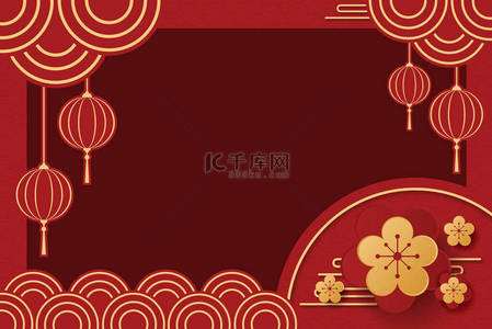 新年快乐的概念。中文相框矢量设计