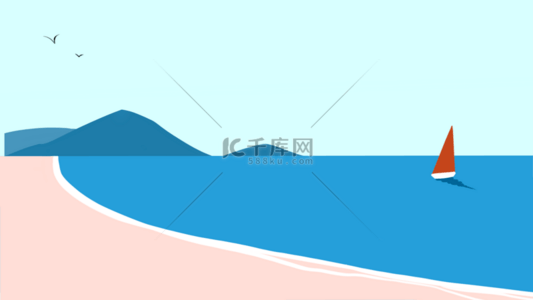 船帆背景图片_沙滩海边电脑壁纸背景