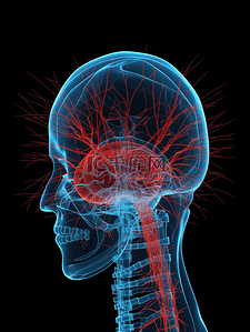 脊椎背景图片_头部人体部位蓝色科技背景