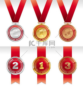 icon线上背景图片_三枚奖牌-金、 银、 铜牌