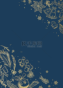 金色雪花图案背景图片_雪花冬季植物线条质感背景