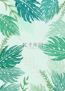 手绘彩色插画背景图片_抽象水彩植物季节背景春季