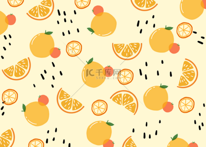 果实矢量背景图片_热带水果橙子抽象背景
