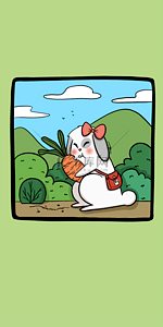 兔子国潮插画背景图片_垂耳兔胡萝卜手机壁纸