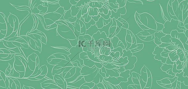 绿色清新花朵背景图片_春天花朵纹理绿色简约背景